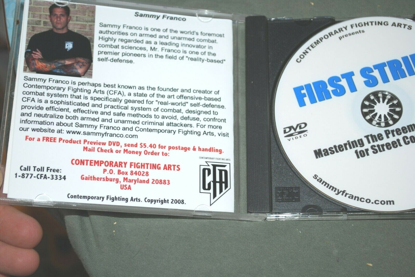 Sammy Franco's Contemporary Fighting Arts Street Combat First Strike DVD