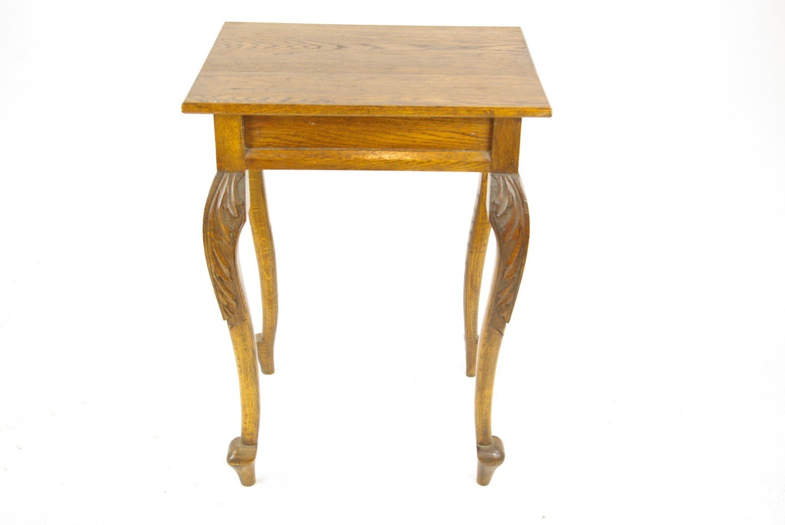 Antique Oak Table, Tall Carved Table with Rectangular Top, Scotland 1920s, B1477