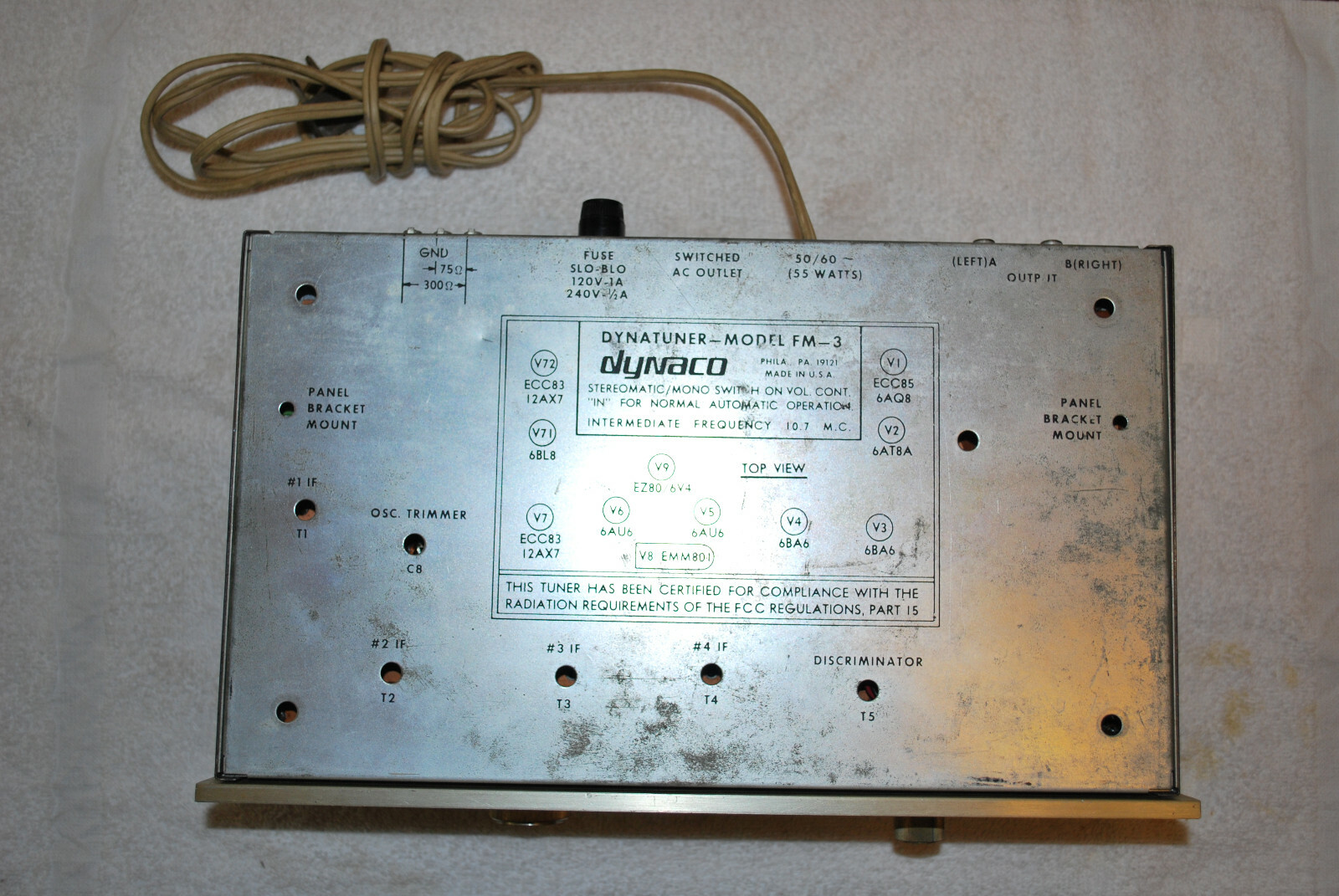 Dynaco FM-3 Tube Tuner For Parts Or Repair
