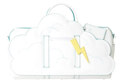 SPRAYGROUND CLOUDY WITH A CHANCE OF SHARK DUFFLE - White Cloud Bag - Limited Ed.