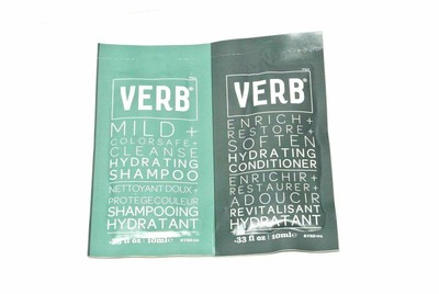 2 x VERB Shampoo & Conditioner  .33 oz. each  Mild Color Safe Cleanse Hydrating