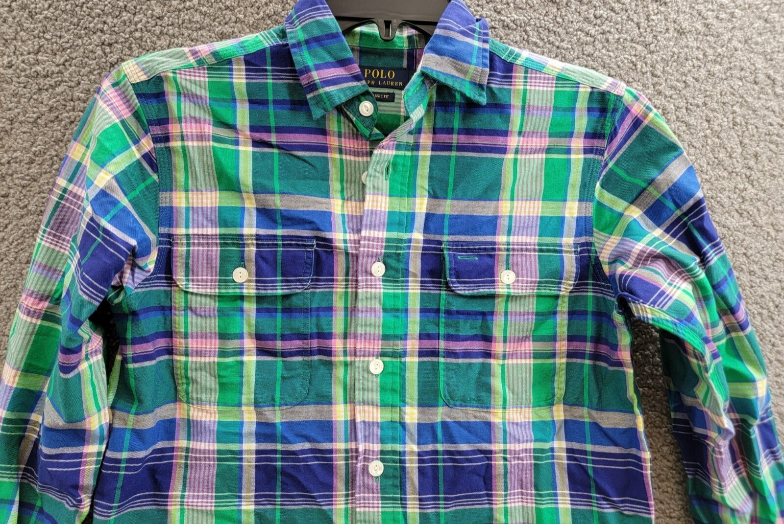 Polo Ralph Lauren Classic Fit Plaid Oxford Shirt Men's XS Multi Long Sleeve - Picture 3 of 20