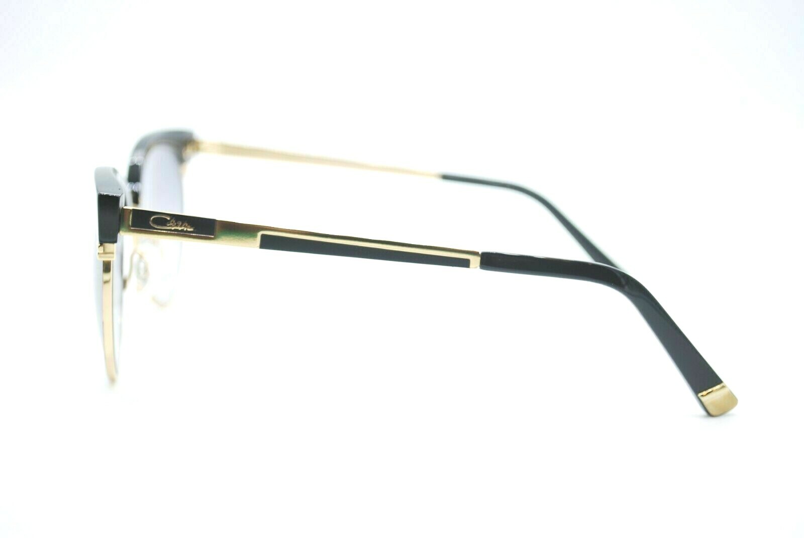 Pre-owned Cazal Mod.8042 Col.001 Black-gold Plated Gradient Authentic Sunglasses 61-14 In Gray
