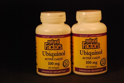 Natural Factors Ubiquinol Active CoQ10 100mg 60x2= 120 Softgels