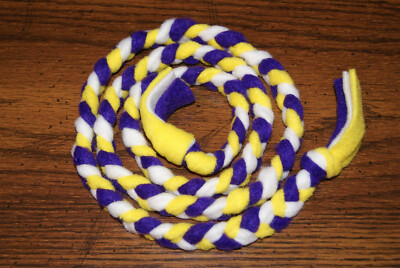 New 4ft Minnesota Vikings LSU LA Colors Handmade Braided Fleece Cat Toy BCR