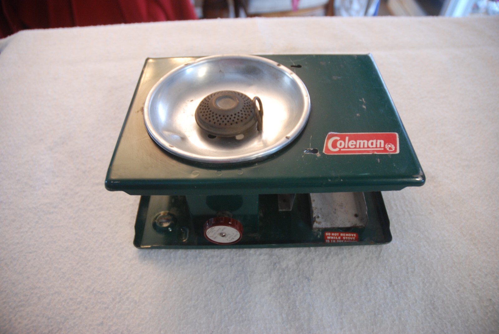 Vtg 1950 Green One Burner Coleman Camping/LP Gas Picnic Stove Model