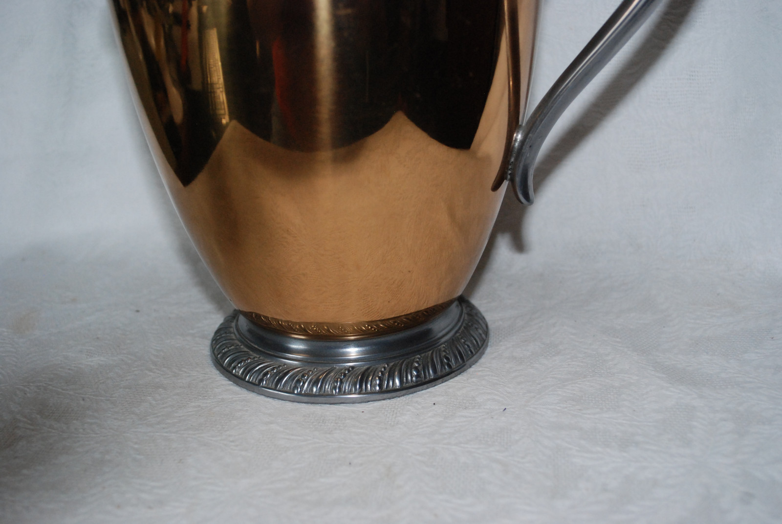 Wm Rogers Antique Silver/COPPER  Water Pitcher 