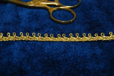 3/8'' Double or 1/4'' Single Picot loop metallic braid trim by the yard