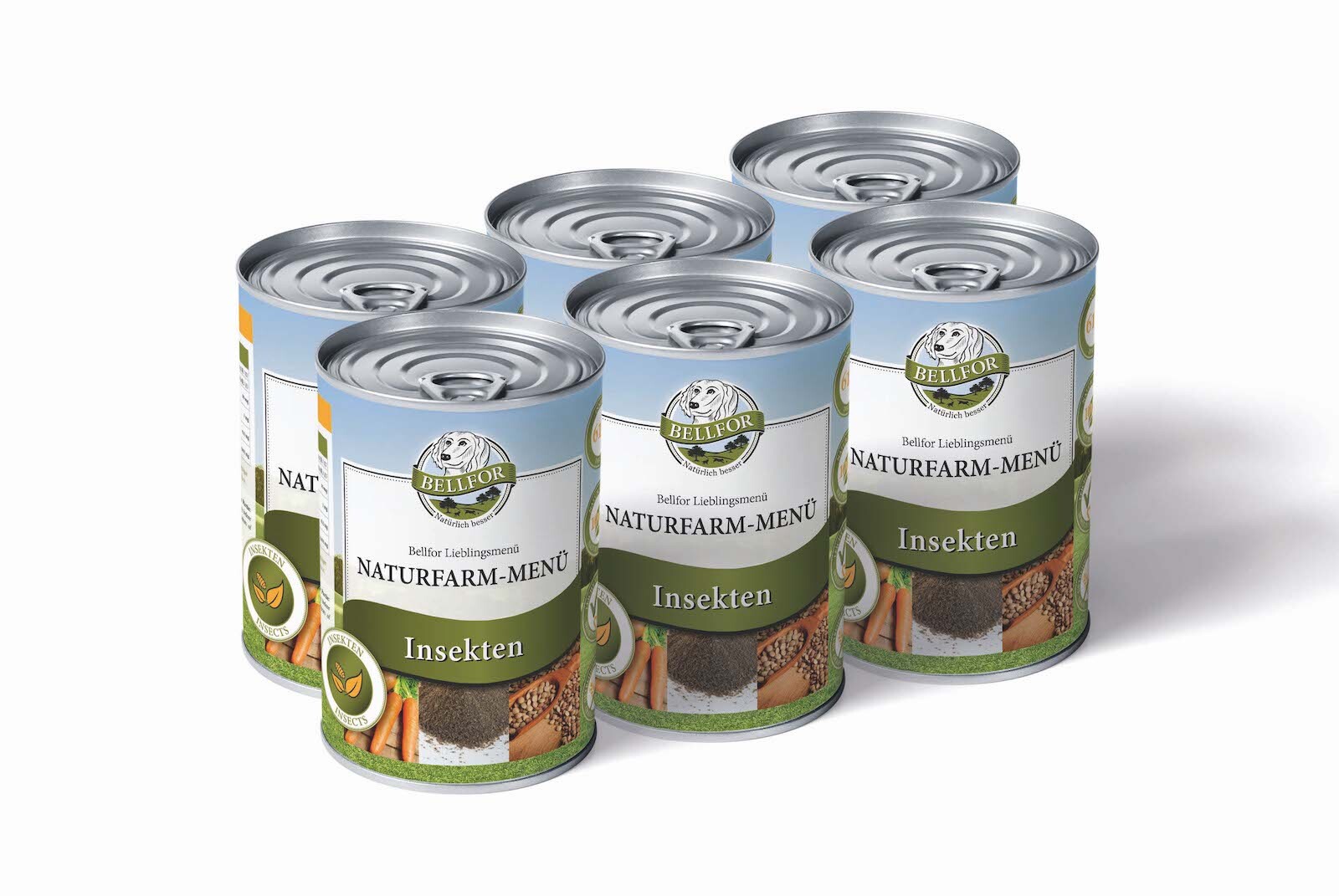 Bellfor Hypoallergenes Hundefutter Nass mit Insekten - Naturfarm-Menü - 6x400g
