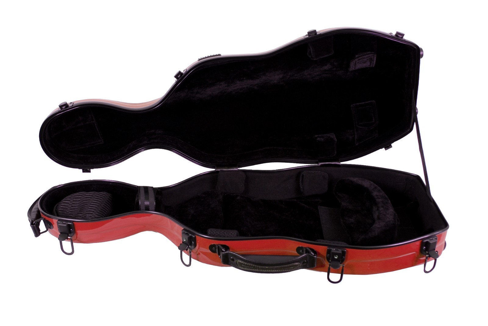 Original Tonareli Burgundy Fiberglass Viola Case with a Cosmetic Imperfection