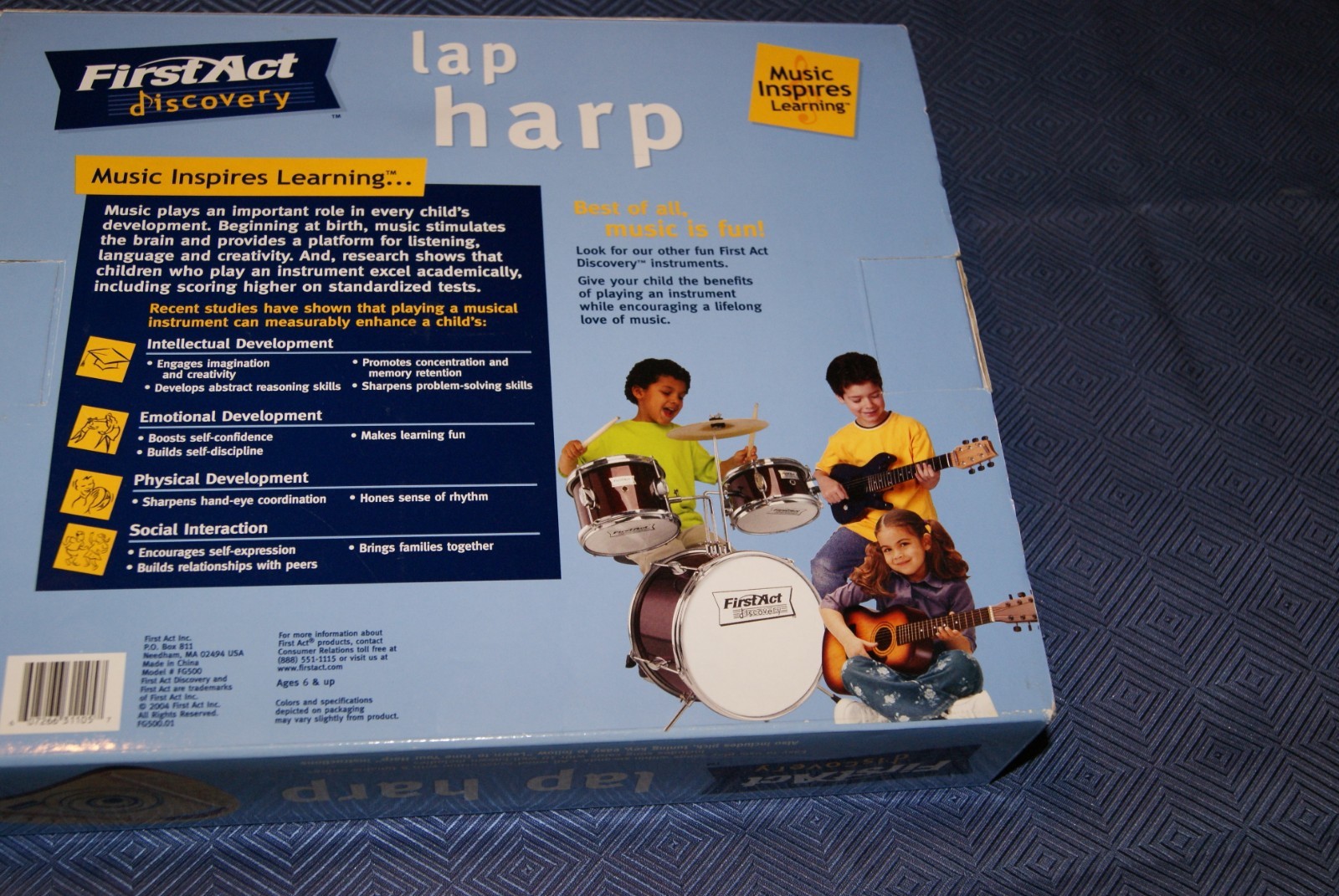 2004 Solid Wood First Act discovery Lap Harp / UNUSED/ instructions-complete