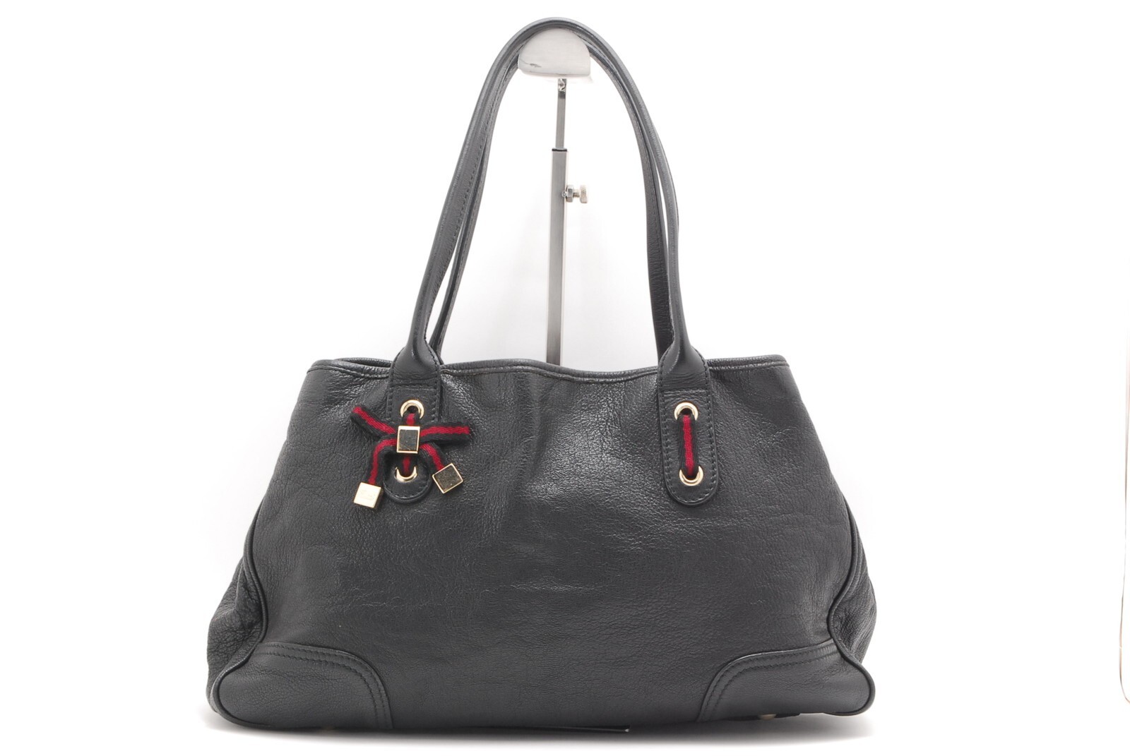 GUCCI ブラックレザー BAG GUCCI 送料無料 グッチ ショルダーバッグ トートバッグ レザー