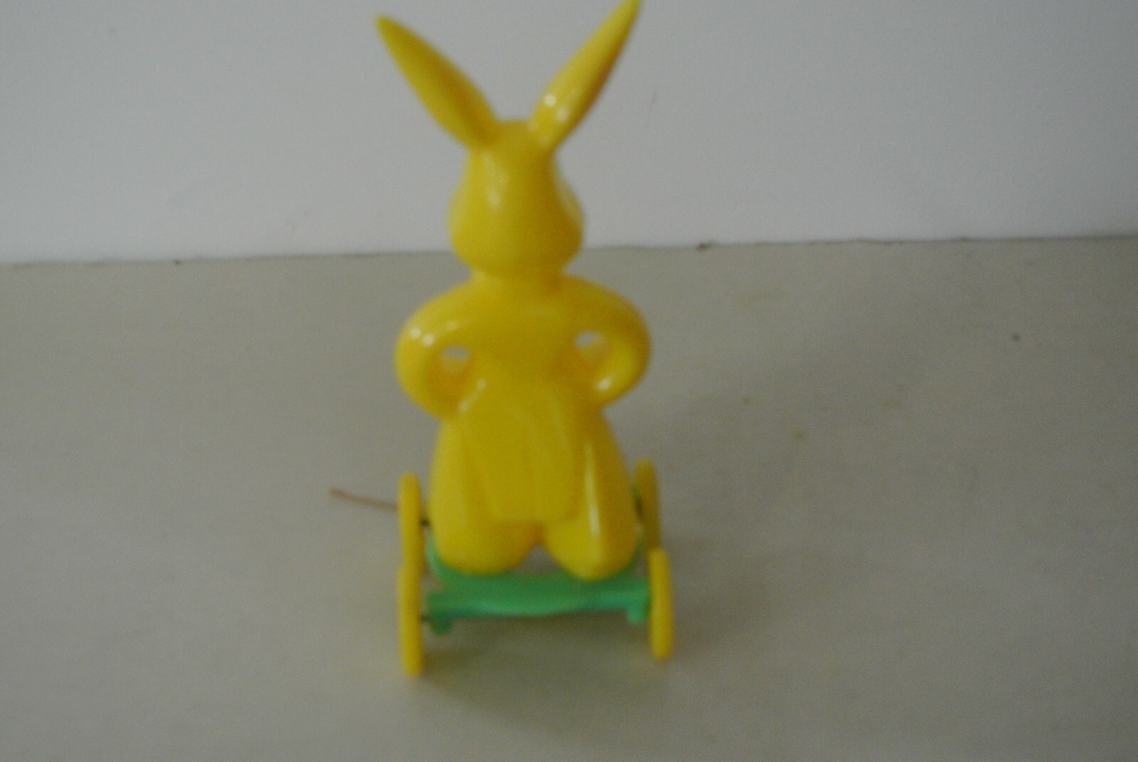 Vintage Rosbro Rosen Hard Plastic Easter Bunny Rabbit Wheels Cart