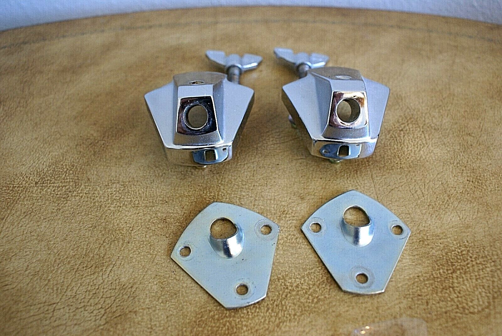 Vintage 80s Tama Superstar/Imperialstar Bass Drum Spur Leg Mounts, w/gaskets