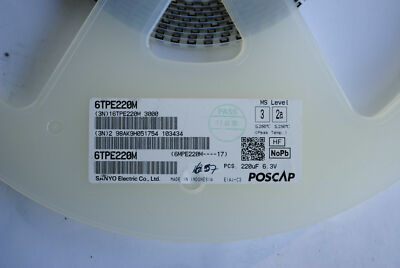 220uF 6.3v SANYO Tantalum Polymer Capacitor 6TPE220M 6v RoHS New Free Ship 8pcs