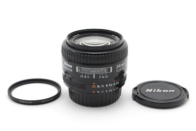 Nikon AF Nikkor 24mm f/2.8 D Lens Wide Angle F Mount w/Caps Filter From JAPAN