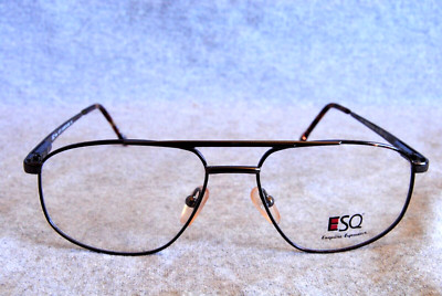 esq eyeglass frames q717 gunmetal amber 54-17-140