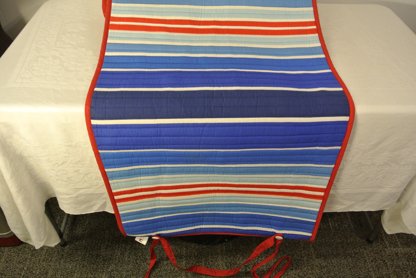 TOMMY HILFIGER BEACH Roll MAT Pad PILLOW SHOULDER STRAP Blanket Red White Blue