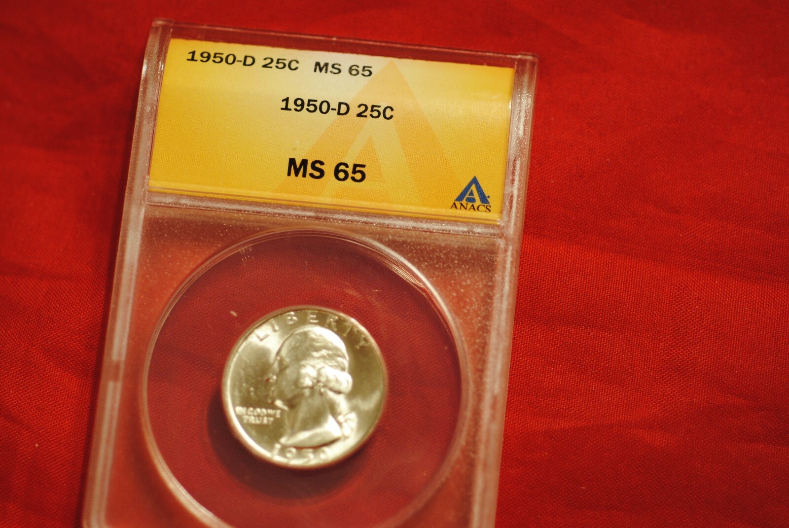 1950 D Washington Quarter MS 65 ANACS.