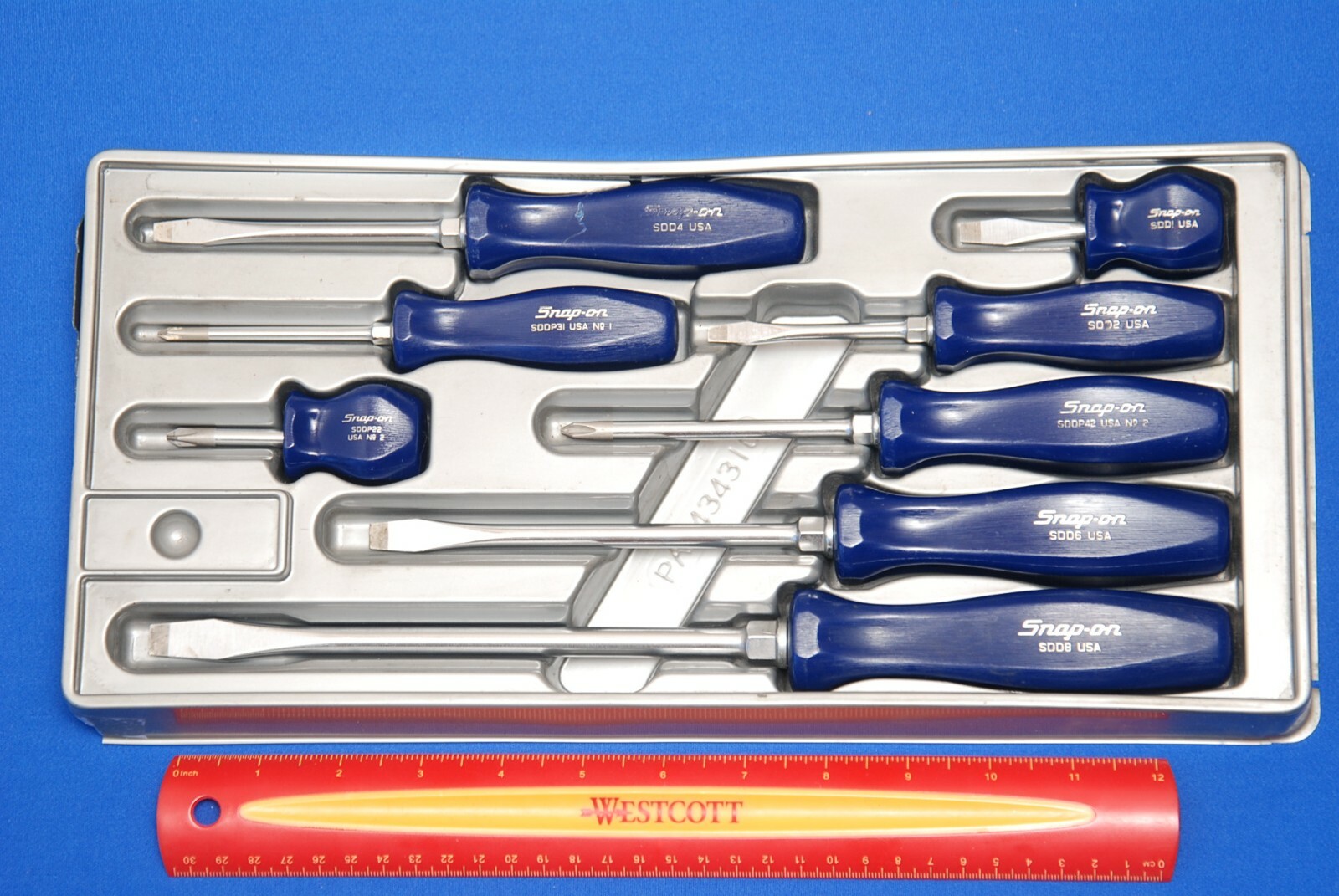 Snapon Vintage Blue 8 Piece Blue Hard Grip Combination Screwdriver Set