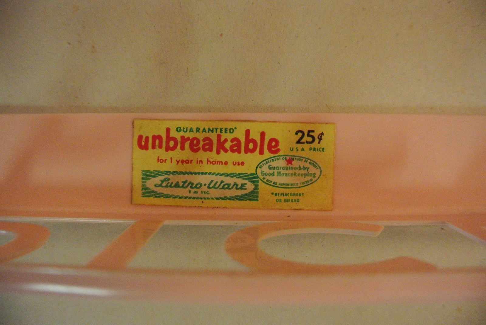 Vintage 50s Pink SPICES Spice Rack Lustro Ware Plastic Wall Mount L-51 1950s