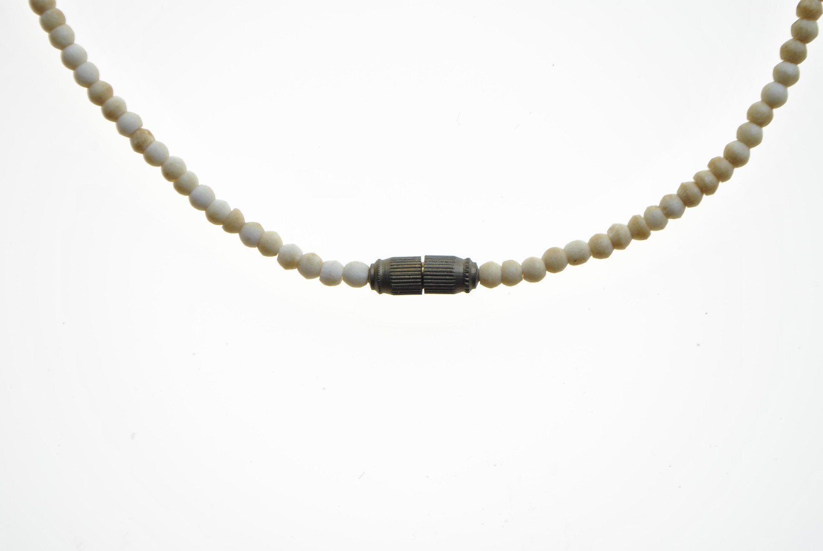 Asmat Sixteen Animal Teeth Necklace with Beads Possibly Buffalo Vintage Jewlery