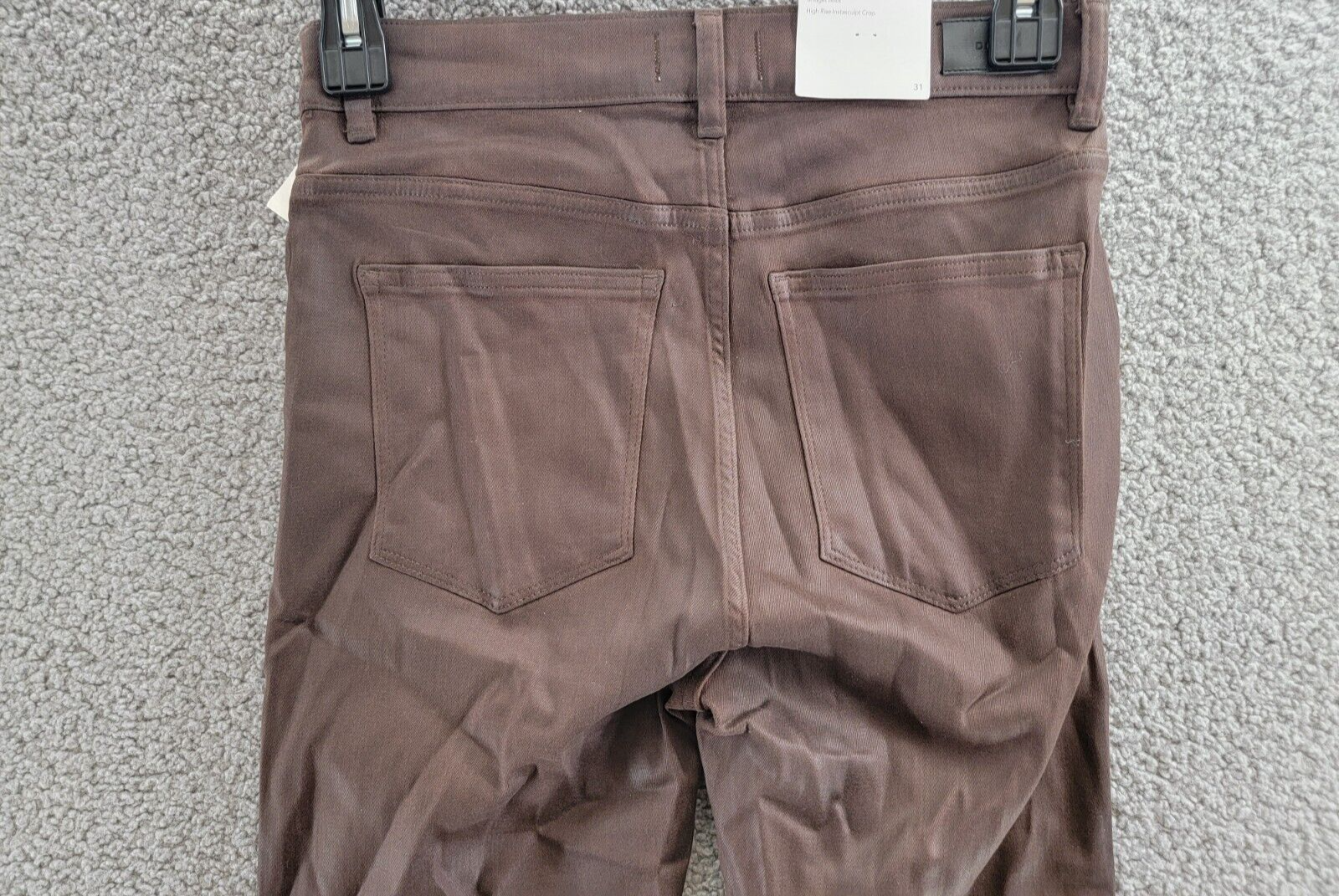 DL1961 Bridget Boot High Rise Instasculpt Crop Jeans Womens 31 Walnut Button Zip - Picture 11 of 19