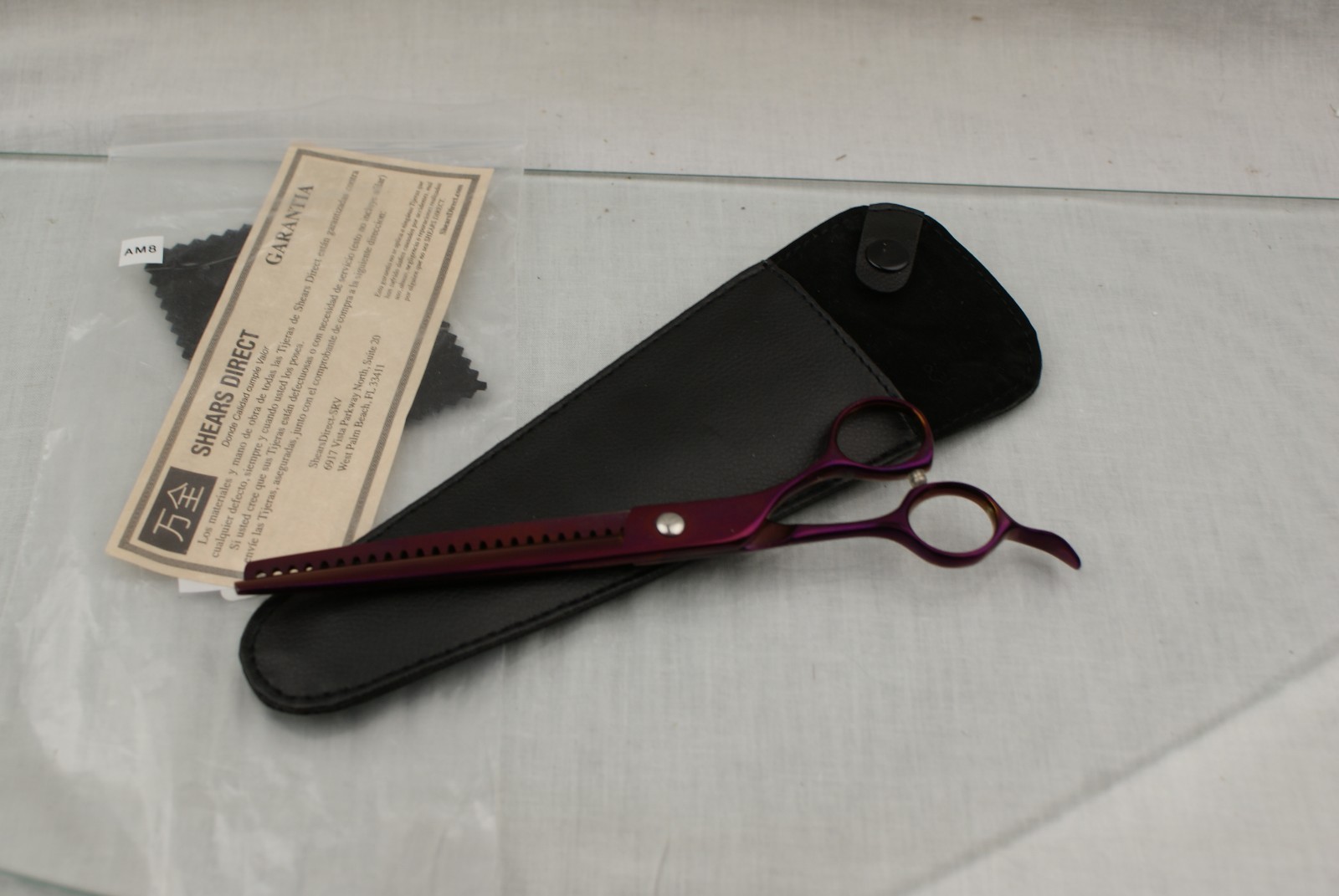 ShearsDirect Purple Titanium 24 Tooth Chunker with Offset Ergonomic Handle 7.5