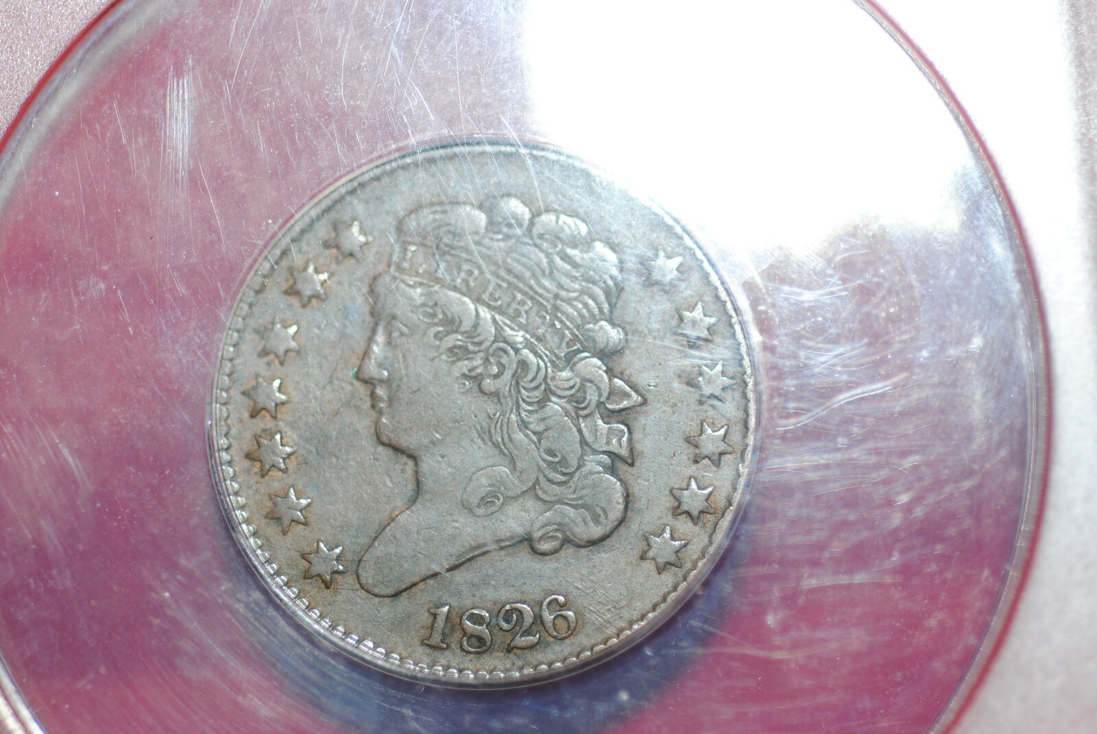 1826 1/2 cent in very fine 35  ANACS