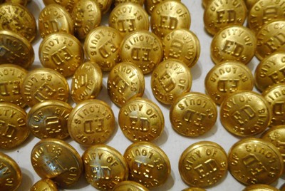 LOT OF 125 USED CITY OF ST LOUIS FIRE DEPARTMENT  BRASS COAT BUTTONS