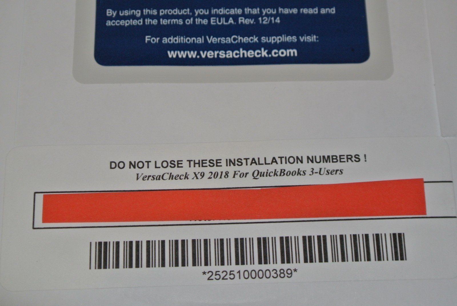 Brand New VersaCheck X9 2018 For QuickBooks 3-Users Small Business Please Read..