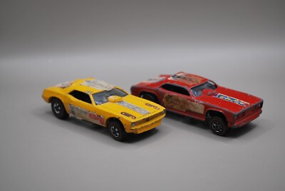 Hot Wheels Snake And Mongoose Redline Red Line Pair Dragsters Yellow Red