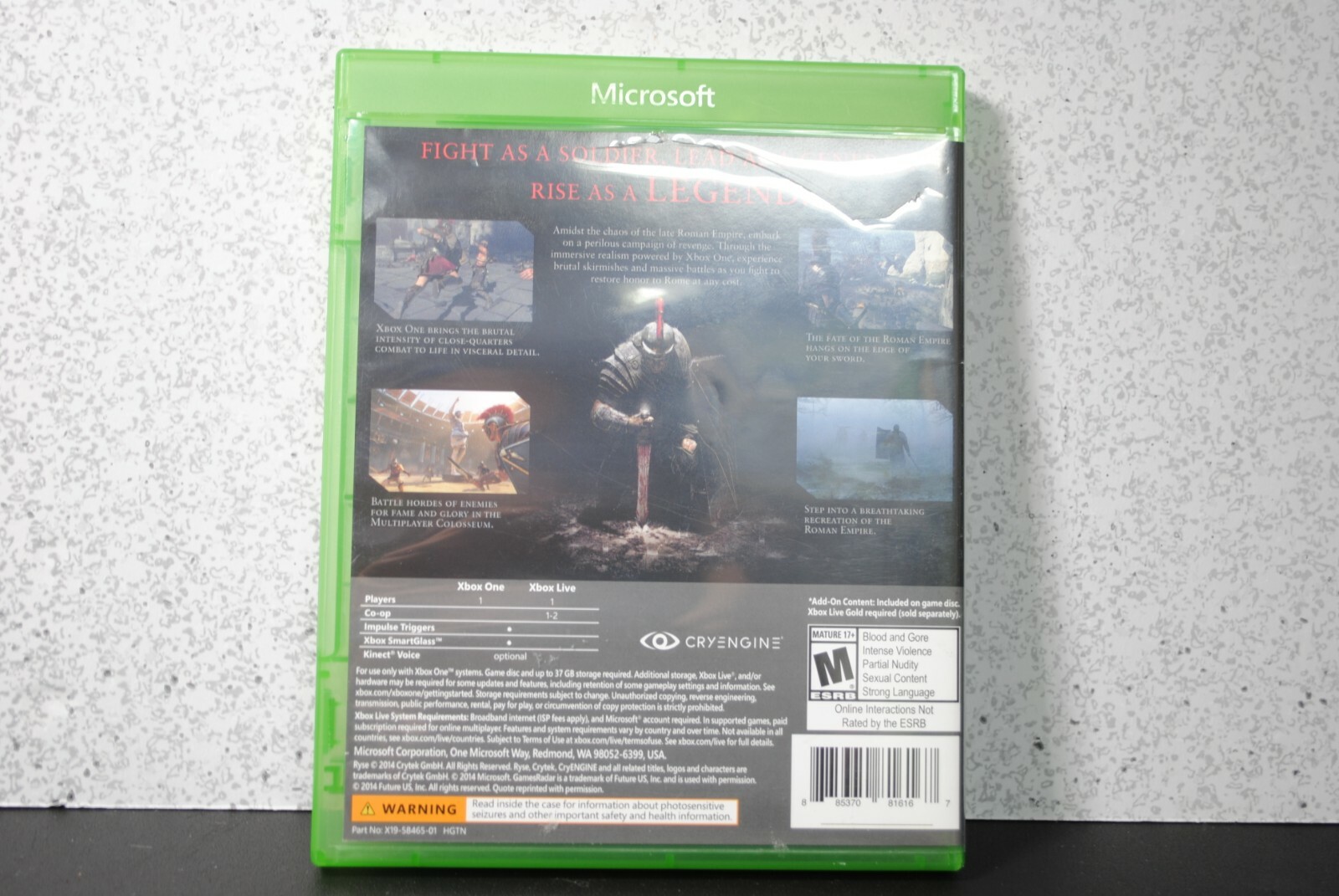 Xbox One Game Lot, 4 Games (Ryse, Evolve, Battlefield 1, Wolfenstein 2)