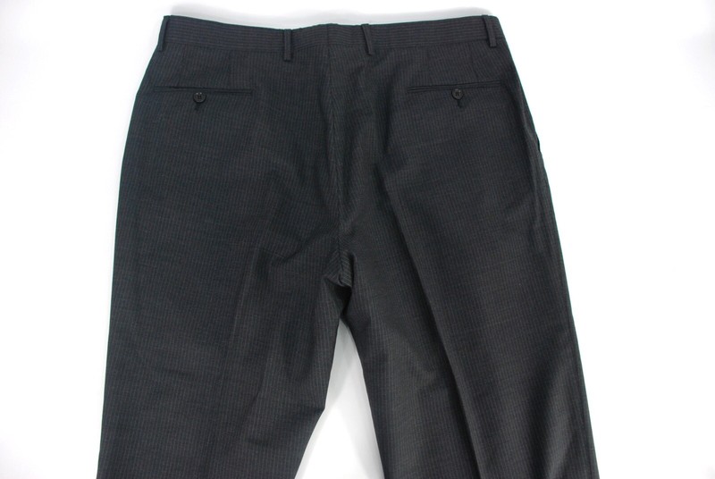 Paul Smith 3Btn Byard Suit Gray Stripe Wool Flat Front Dual Vent Men&rsquo;s 42R