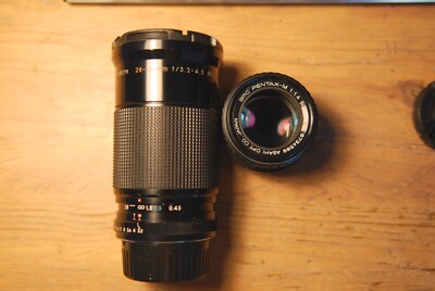 Pentax 50mm f1.4 Kiron 28-105mm PK lens bundle, used