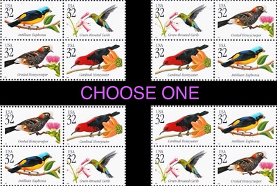 US #3222-3225 MNH 1998 Tropical Birds Carib Cardinal Euphonia Honeycreeper