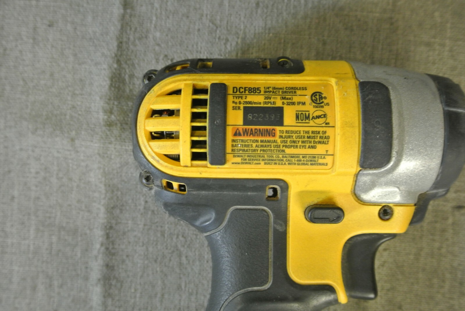 DEWALT DCF885 20V 1/4'' IMPACT DRIVER (93904-1 H)