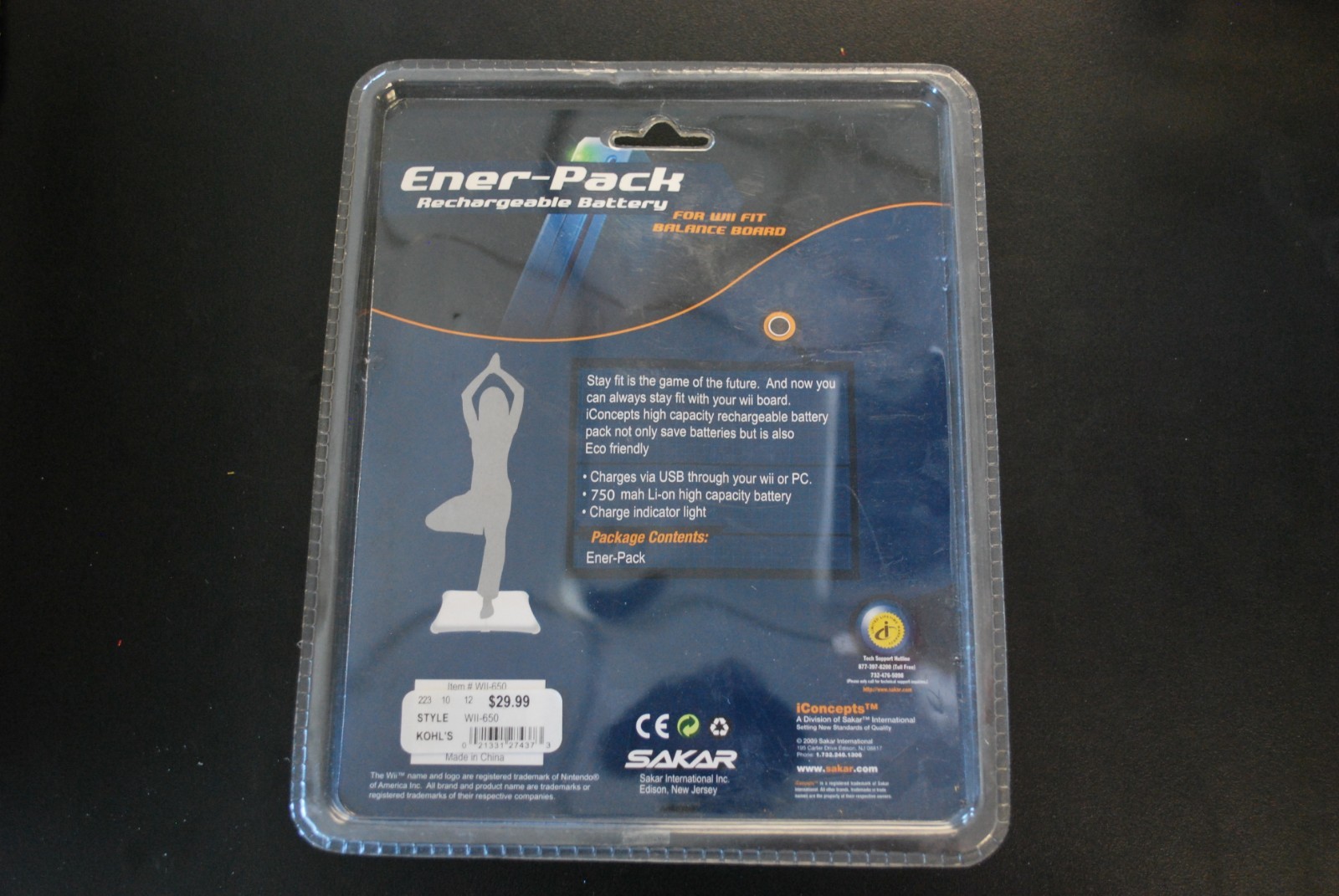 Nintendo Wii Balance Board Ener-Pack Rechargeable Battery Pack