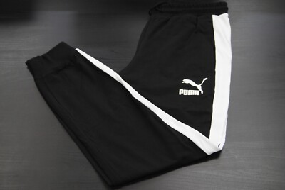 NEW MEN'S PUMA 599899-01 ICONIC T7 TRACK PANTS JERSEY PUMA BLACK