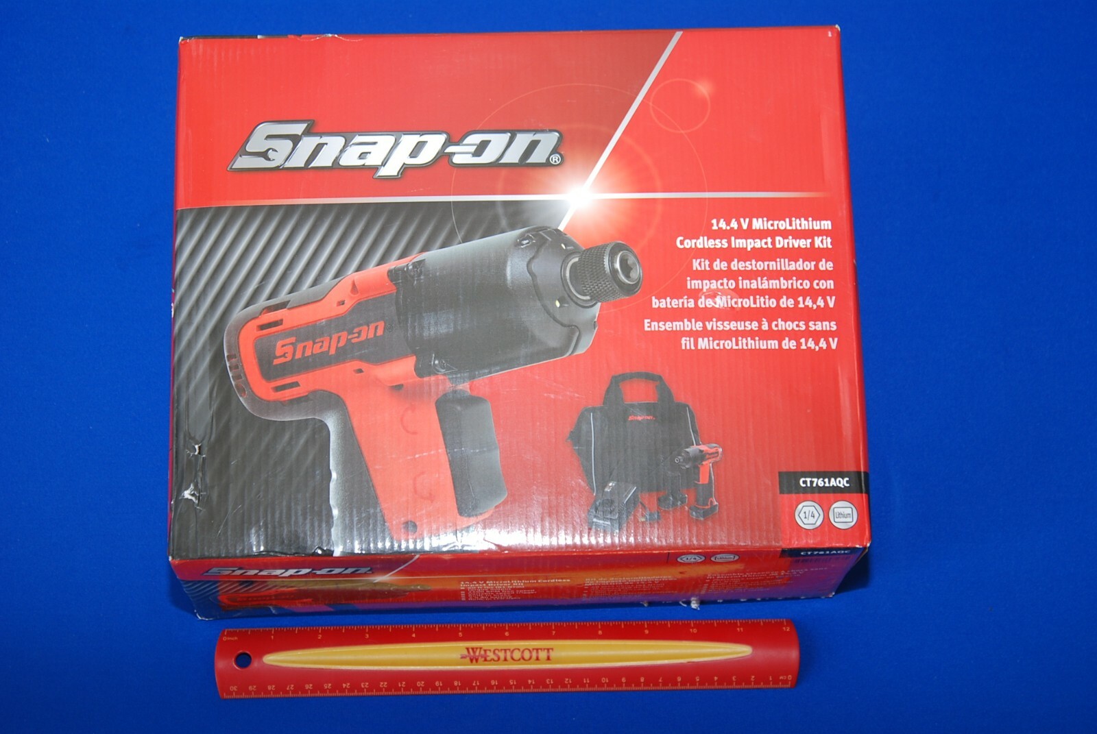 New Snapon 14.4 V 1/4" Hex Drive Microlithium Cordless Quickchange
