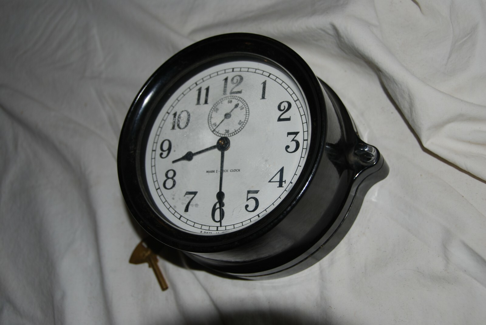 WWII Era Seth Thomas Mark I Deck Clock, Includes key, Excellent condition!