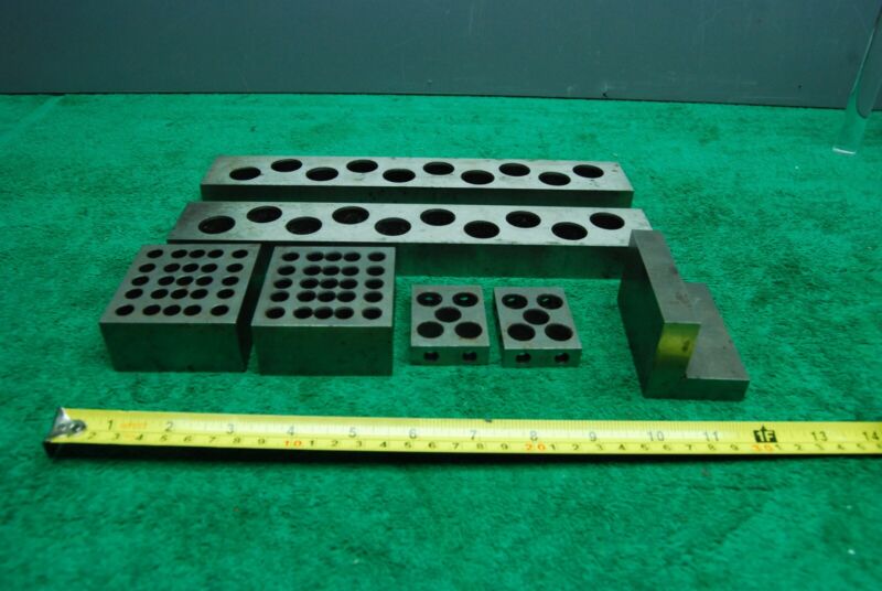 7pc lot Precision Steel Harden Machinist blocks Parallel Bars Right Angle block
