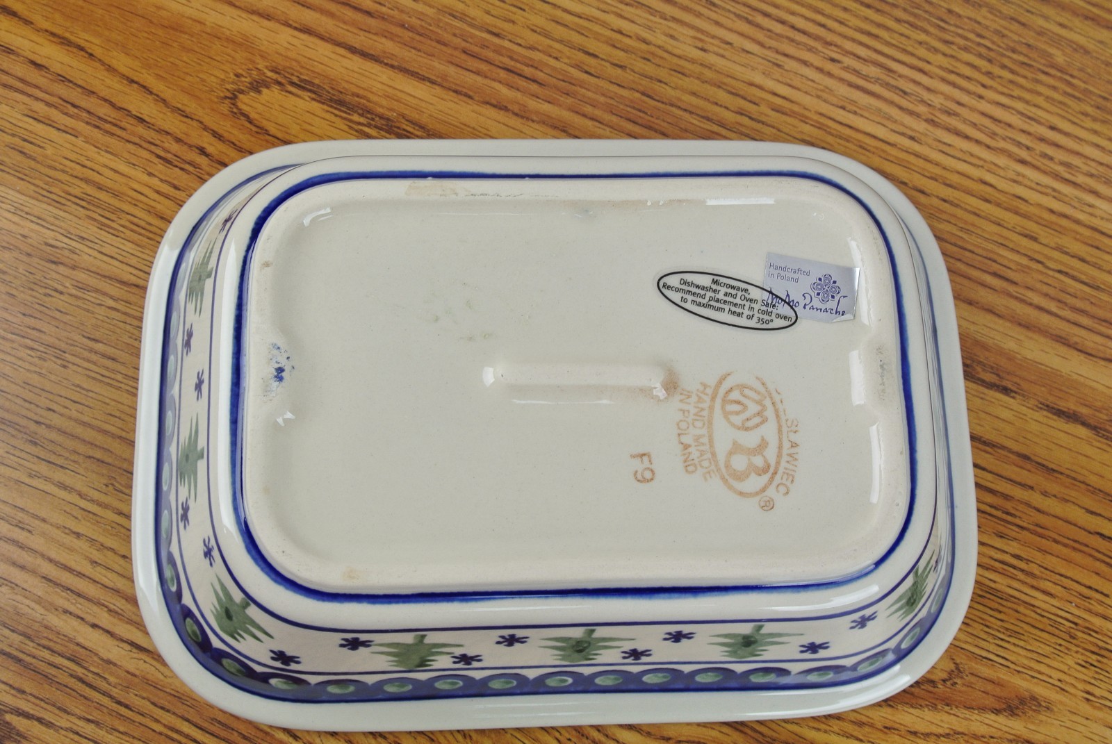 Boleslawiec Vintage Handmade Small Rectangle Bake Casserole Pine Trees