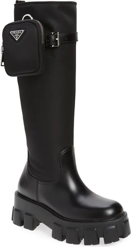 PRADA プラダ ブーツ 黒 EU37(23.5cm位) 4103725J0027 プラダ レディース】デザイナーブーツ｜PRADA