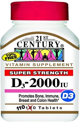 21st Century Vitamin D3 2000 IU Tablets 110 ea