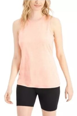 Ideology Plus Size ID Essentials Space Dye Athletic Womens Tank Top Coral 3X