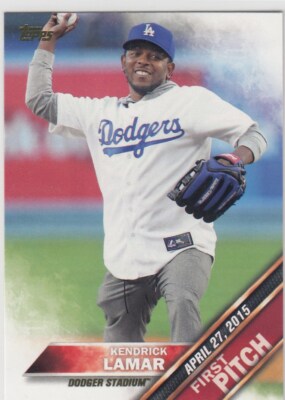 2016 Topps Series 2 KENDRICK LAMAR First Pitch Insert Card #FP-19 Dodgers Rapper