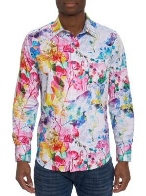 Robert Graham CYPREMORT $228  NEW NWT  Small Classic Fit Floral Sport Shirt