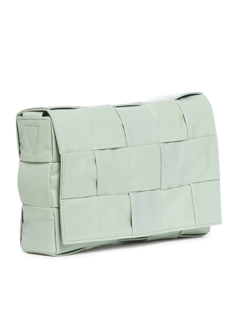 Bottega Veneta Calfskin Cassette Crossbody Bag Teal washed
