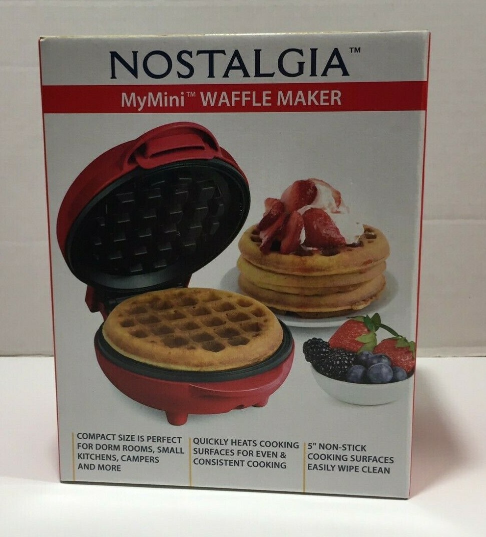 Nostalgia MWF5AQ MyMini Personal Electric Waffle Maker, Hash